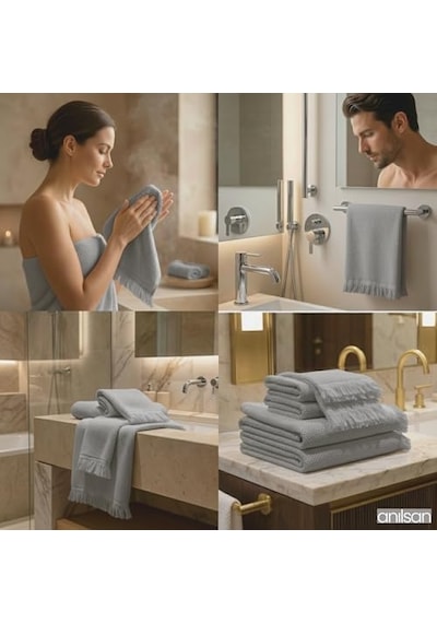 Tr 6 Li Jelena El Havlusu Seti 50x90 Cm - Yuzde 100 Pamuk Puskullu Havlu Yumusak Ve Emici Otel Spa Banyo Mutfak Icin Oek Diğer