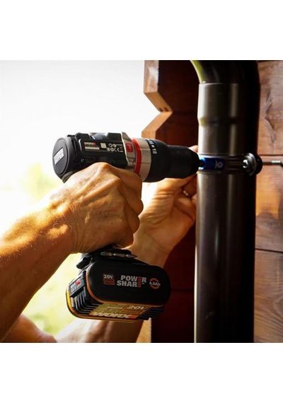 Worw Wx354.1 20Volt/4.0/2.0 Ah  Li-ion Çift Akülü Kömürsüz Profesyonel Darbeli Şarjlı Matkap