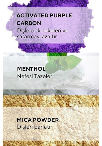 Aktif Mor Karbon Diş Beyazlatıcı Toz 50 Gr, Çay Kahve Ve Sigara Lekelerine Karşı Bikarbonatlı Diş Temizleme Tozu