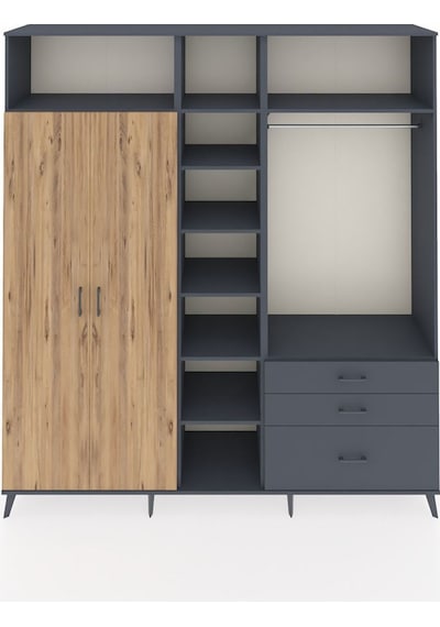 Hyperion Dolap 9 Raflı 3 Çekmeceli 2 Askılı 220x44x243 Antrasit-çam/antrasit Atlas Çam/antrasıt Hyperion Dolap 9 Raflı 3 Çekmeceli 2 Askılı 220x44x243 Antrasit-çam/antrasit Atlas Çam/antrasıt