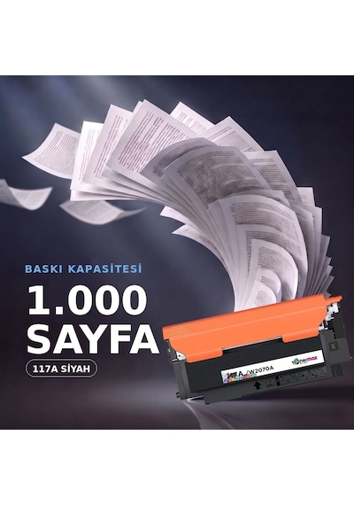 Hp Color Laser Mfp 178nw Uyumlu  Toner Çipli W2070a Siyah 1.000 Sayfa