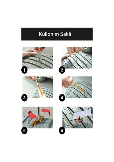 Ayrex Chermik 6 Parça Tamir Kiti Otomobil Araba Bisiklet Motor Lastik Tamir Kiti Seti