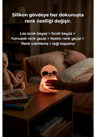 Lunora Beyaz Gürültü Makinesi Bebek Uyku Cihazı 7 Ses 9 Renk Gece Lambası Ekru Ekru