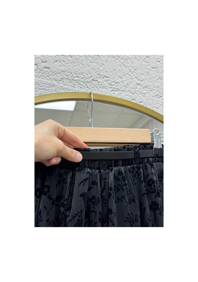 Unika Boutique Ülkü Astarlı Kemerli Organize Etek-ek752.1 Kahve Siyah