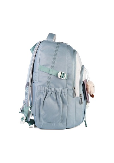 Relaxion 2462 Çocuk Bordo Peluş Anahtarlıklı Fonksiyonel Okul Çantası Gri Gri