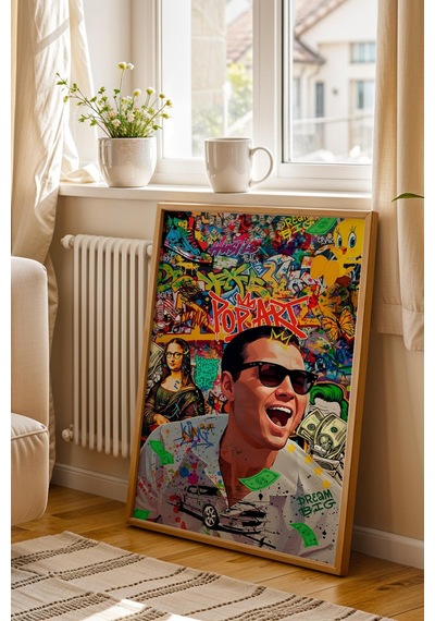 Jordan Belfort The Wolf Of Wall Street Çerçeveli Tablo Dream Big Pop Ofis Hediyesi Street Art