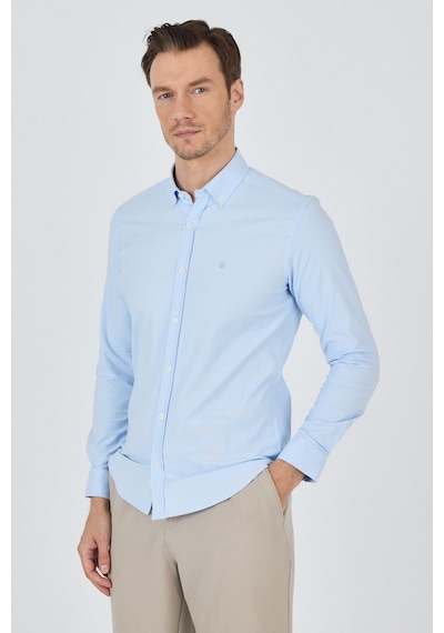 İmza Uzun Kol Düz Bez Ayağı Düğmeli Yaka Cepsiz Pamuklu Casual Slim Fit Gömlek 1004250212 Koyu Mavi İmza Uzun Kol Düz Bez Ayağı Düğmeli Yaka Cepsiz Pamuklu Casual Slim Fit Gömlek 1004250212 Koyu Mavi