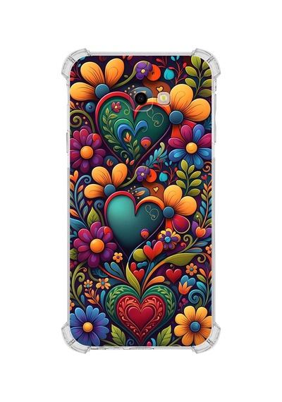 Printify Samsung Galaxy J4 Core İle Uyumlu Düşlerin Dansı Serisi Çiçeklerin Dansı Tasarımlı Uv Baskılı Köşe Korumalı Antişok Kılıf Şeffaf