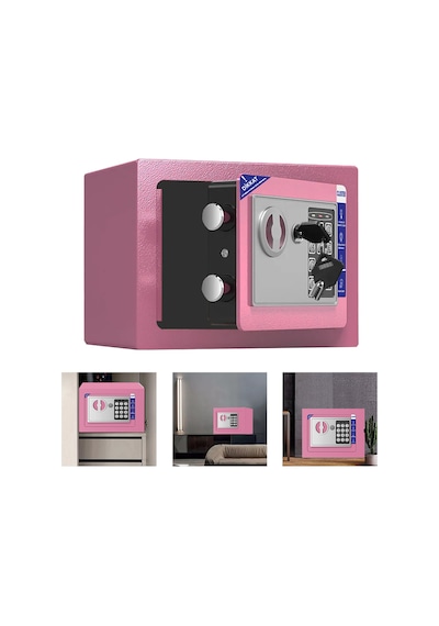 Closter C17pk Ev Tipi Çelik Para Kasası 17x23x17 Cm Pembe