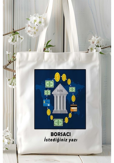 Art Hediye Borsacı Baskılı Bez Omuz Çantası Kişiye Özel Model 1 Çok Renkli