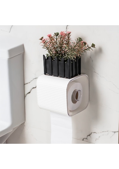 Porsima 2041 Yapışkanlı Banyo Tuvalet Kağıtlığı Peçetelik Beyaz