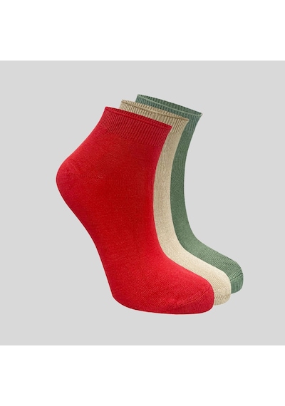 Kral Socks Kadın Bambu Patik 3 Adet Görünmez Dikişsiz Parfümlü Yazlık Çorap Asorti