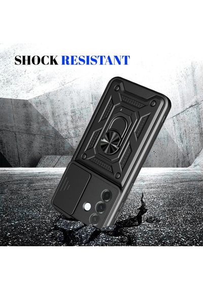 Teleplus Tecno Spark 40 Kılıf Magnetik Standlı Kamera Korumalı Slide Sürgülü Cover Kapak