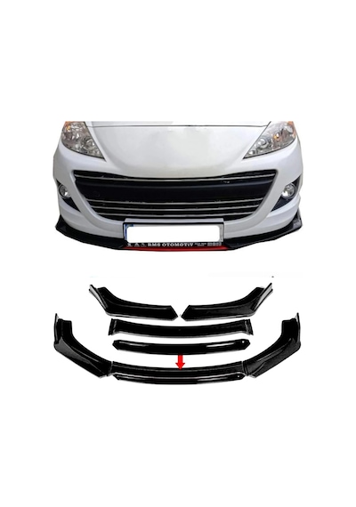 Peugeot 307 Siyah Renkli Ön Lip 4 Prç P.siyah Abs