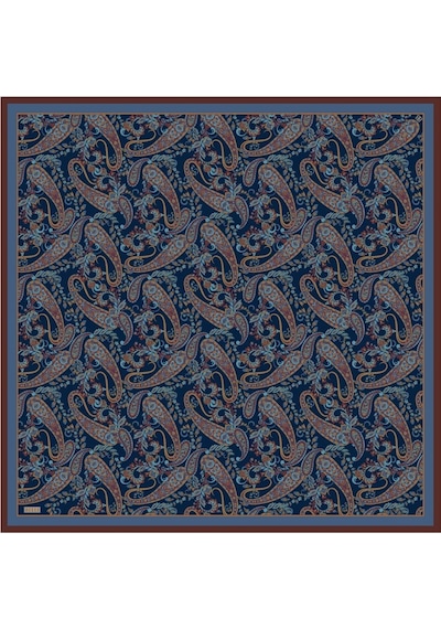 BELLİ Saf İpek Eşarp 4101d02 Sura İpek -0235 - 90 X 90 / Lacivert Lacivert
