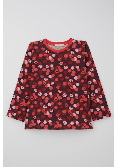 Breeze Kız Çocuk Pijama Takımı Neşeli Benekler Desenli 4-8 Yaş, Mürdüm Mürdüm