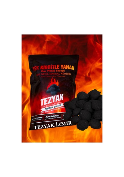 Mix Tek Kibritle Yanan Yeni Nesil Mangal Kömürü 2 Kg Tezyakizmir