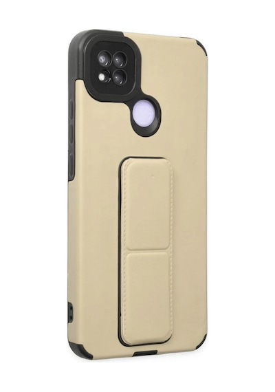 Xiaomi Redmi 9c Uyumlu Kılıf Mega Standlı Silikon - Gold