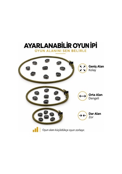 24 Parça Manyetik Taş Strateji Zeka Oyunu Ayarlanabilir İpli Taşınabilir 5 Farklı Zorluk Seviyeli Oyun
