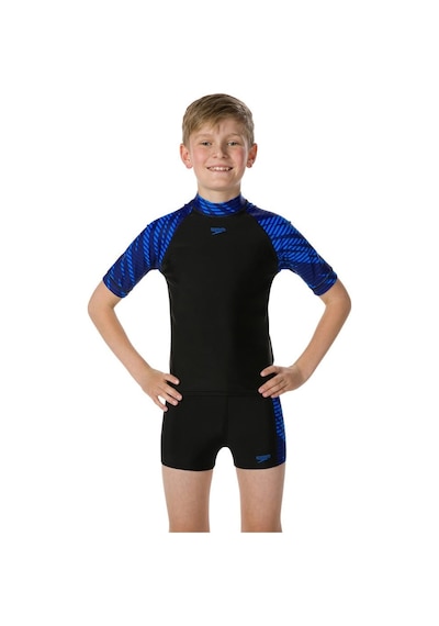 Speedo Endurance 10 Güneşten Koruyucu Erkek Çocuk Üst Siyah