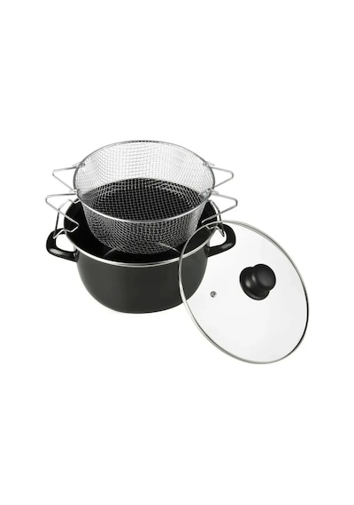 Mybru Emaye Telli Kızartma Tenceresi 24 Cm Siyah