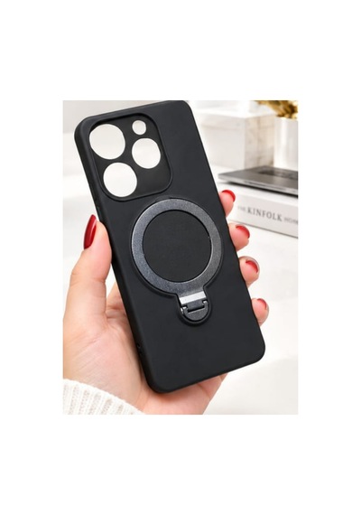 İnfinix Spark 10 Pro İle Uyumlu 360 Derece Dönebilen Kalın Metal Magsafe Halka Stantlı İçi Kadife Korumalı Ultra Lüx Premium Silikon Kılıf Siyah İnfinix Spark 10 Pro İle Uyumlu 360 Derece Dönebilen Kalın Metal Magsafe Halka Stantlı İçi Kadife Korumalı Ultra Lüx Premium Silikon Kılıf Siyah