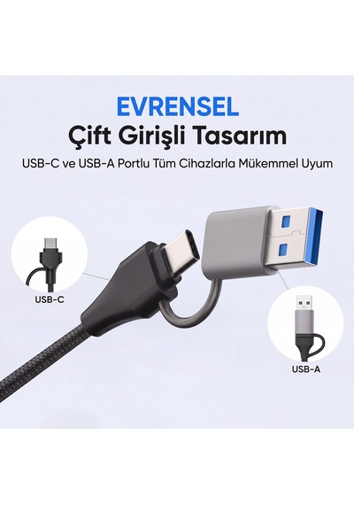 Juo Jh432 Type-c Ve Usb-a 8 Portlu 4 Usb-a 2 Type-c 10gbps Usb Hub Çoklayıcı Sd/microsd Kart Okuyucu Dönüştürücü Hub