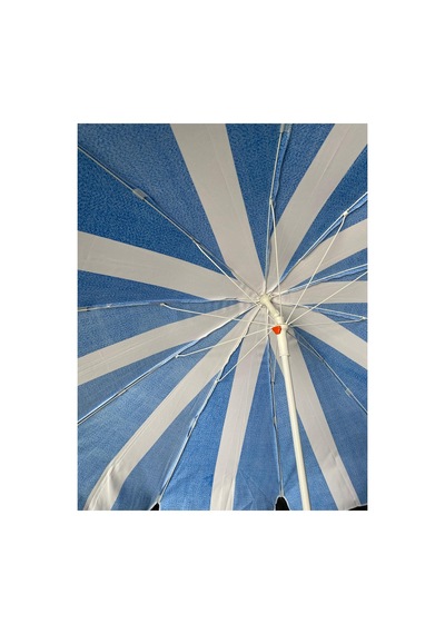 360 Derece Dönebilen Head Tilt Plaj Şemsiyesi 200 Gr/m² Polyester Oxford Kumaş Lacivert Beyaz