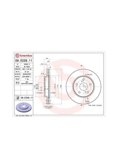 Toyota Corolla Fren Diski On 2019-2024 Brembo 09e22911 2adettir