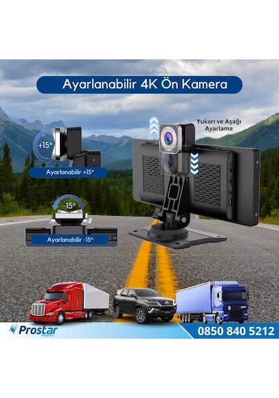 Dokunmatik 10.26 İnç 4k+1080p Çift Kameralı Kablosuz Carplay Wifi Bluetooth Set