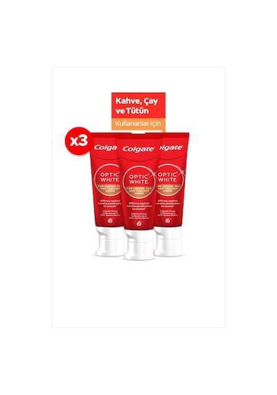 Colgate Optıc Whıte Kahve, Çay Ve Tütün Kullananlar İçin Diş Macunu 50ml X3 Adet