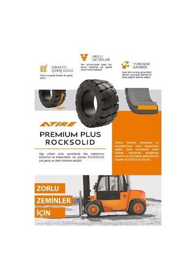 8.25-15 Rock Solid Segmanlı İz Bırakmayan Dolgu Forklift Lastiği