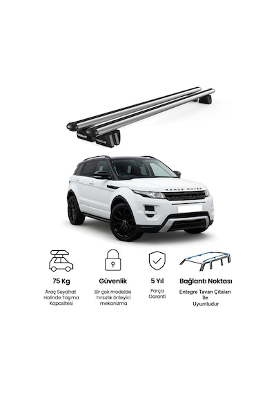 Pençe Land Rover Evoque 5d Ara Atkı 2011-2018 Uyumlu Gri Ara Atkı Port Bagaj Tavan Barı