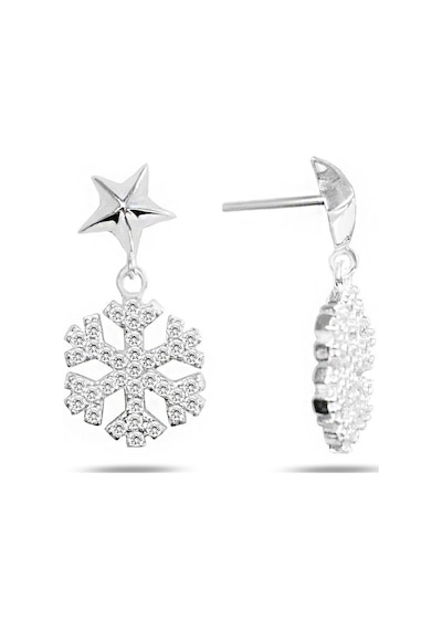 Brezza Lusso Jewelry Sallantılı Yıldız Kar Tanesi Bayan Gümüş Küpe