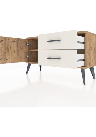 Arges Şifonyer Tek Raflı 2 Çekmeceli Tek Kapaklı 88x30x48 Çam-çam/aytaşı Çam/aytaşı