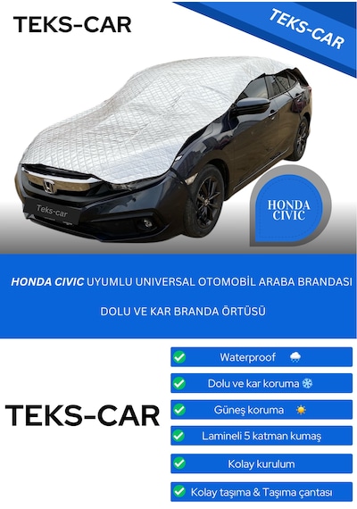 Honda Civic Uyumlu Güneş&dolu&kar Koruyucu 4 Mevsim Oto Branda