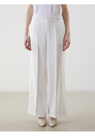 Lcw Modest Ekru Loose Fit Geniş Paça Kadın Pantolon