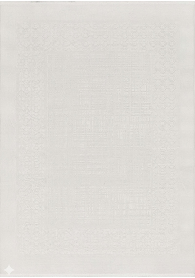 Merinos Vista Beyaz Renk %100 Akrilik Parlak Dokuma Modern Yumuşak Dokulu Salon Oturma Odası Halısı 76589-60