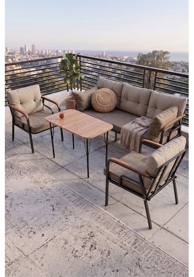 Canisa Ekon Serisi 1. Sınıf 3+1+1 Cappucino Bahçe Balkon Oturma Koltuk Takımı, Canisa Ekon Serisi 1. Sınıf 3+1+1 Cappucino Bahçe Balkon Oturma Koltuk Takımı,