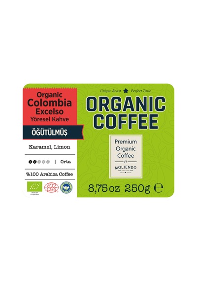 Moliendo Organic Colombia Excelso Yöresel Kahve Öğütülmüş 250 G