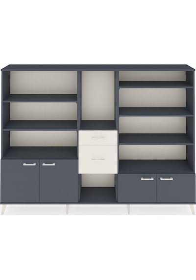 Arges Dolap 10 Raflı 2 Çekmeceli 4 Kapaklı 220x30x163 Antrasit-antrasit/aytaşı Antrasıt/aytası - Antrasıt