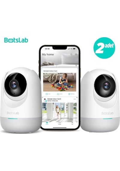 Botslab 360+ C211 2k Pro Mini Bundle Wifi 360 Akıllı Güvenlik Kamerası Bebek Monitörü Evcil Hayvan Kamerası İç Mekan Kamerası Ip Kamera 2'li Paket D