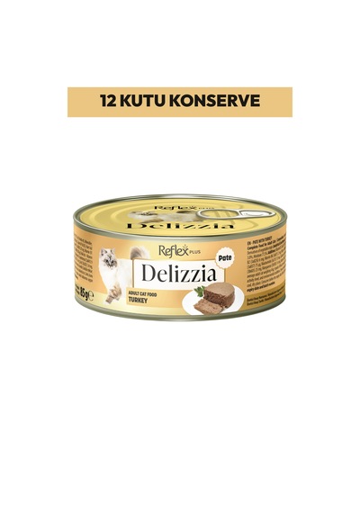Delizzia Kıyılmış Hindi Etli Yetişkin Kedi Maması 12 X 85 Gr.