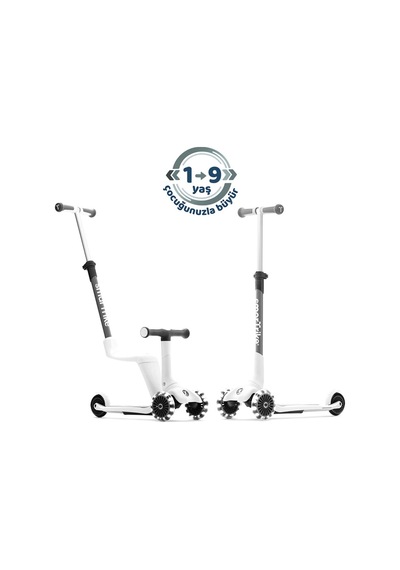 Smartrike Xtend Mini-ride 4 Aşamalı Büyüyen Oturaklı Scooter 1-9 Yaş Katlanabilir Led Tekerlekli Pearl Grey