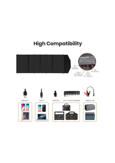 C120 Taşınabilir Güneş Paneli 120w