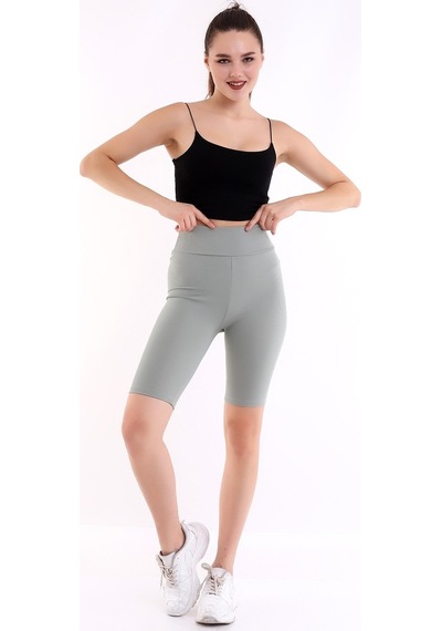 Self Clothing Kadın Mint Yeşil Yüksek Bel Fitilli Dayanıklı Örme Kumaş Toparlay (548212925)