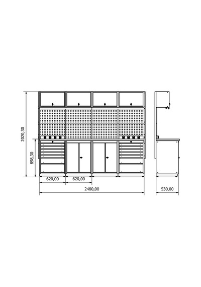 2.4 Metre Modüler Çalışma Tezgahı İe.36.18.16