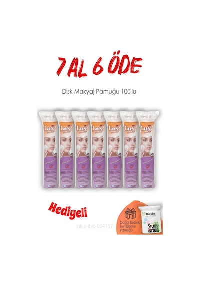 100'lü Lux Disk Makyaj Pamuğu 7 Al 6 Öde Ve Rosıe