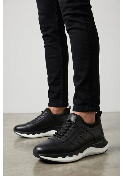 Forelli Pisagor Ps-1700 Hakiki Deri Erkek Sneakers & Spor Ayakkabı Siyah - Beyaz