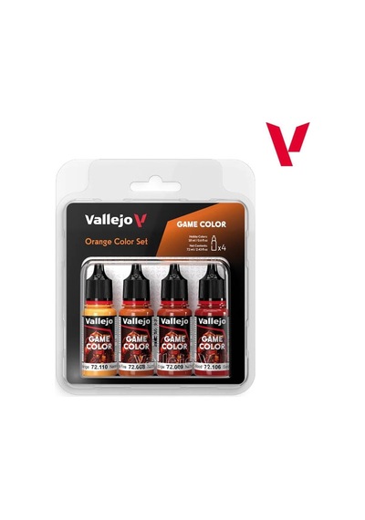 Vallejo 72381 4x18 Ml. Orange Color, Game Color Serisi Model Boyası Seti